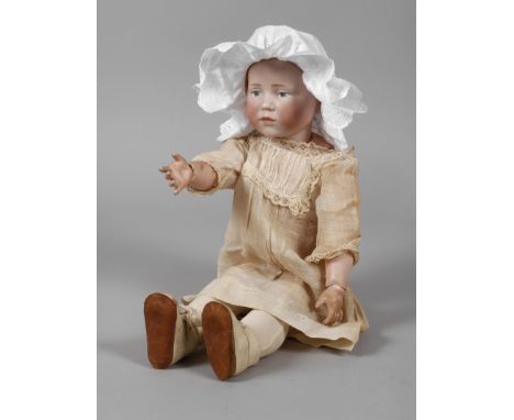 Kämmer &amp;amp; Reinhardt Porzellankopfpuppe "Marie"Charaktermädchen ab 1909, gemarkt K Stern R 101 46, Biskuitporzellan-Kur