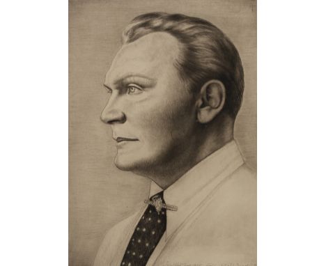 Walther Gasch, Portrait GöringPortrait Hermann Görings in Zivil, unter der Darstellung bezeichnet ”Ministerpräsident und Gene