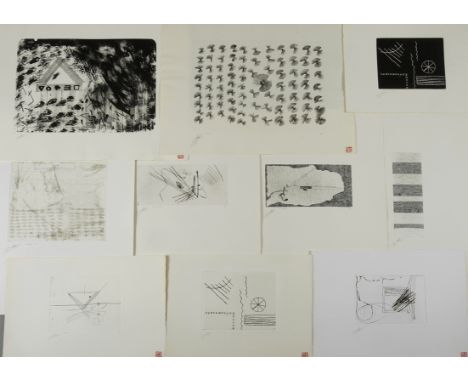 Klaus Sobolewski, Sammlung Graphikenbestehend aus sieben Radierungen, zwei Lithographien und einer Radierung im Hochdruck, je