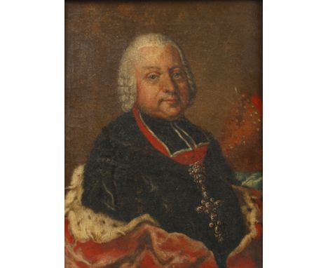 Portrait Adalbert II. von WalderdorffBrustbild des Fürstbischofs von Fulda im Hermelinpelz, mit Brustkreuz und seiner Mitra i