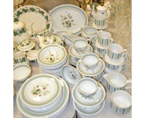 Teawares - a Midwinter part tea service; a Wedgwood Napoleon Ivy pattern part tea service; a Wood and Son's Clovelly pattern 