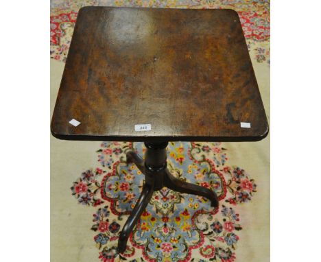 A George III mahogany rounded rectangular tilt top tripod occasional table, c.1820 