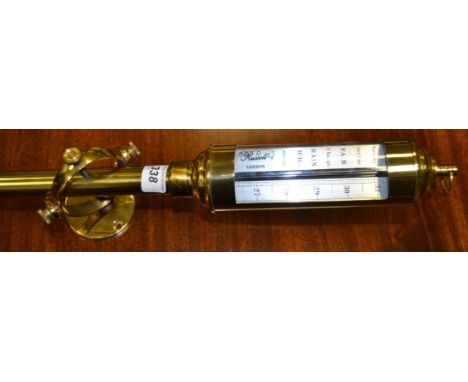 A 20th Century brass ships barometer, Russell of London