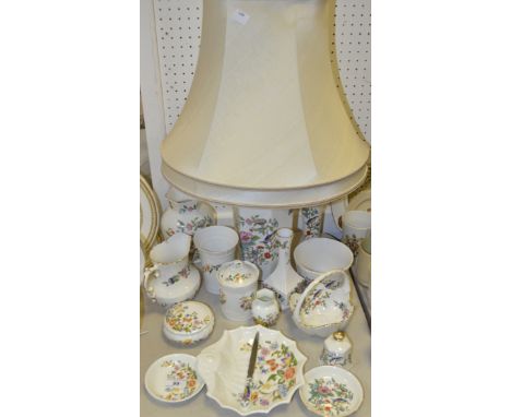 Aynsley China - Cottage Garden pattern trinket dishes; a Pembroke pattern table lamp, vase, miniature jug, butter knife; etc 