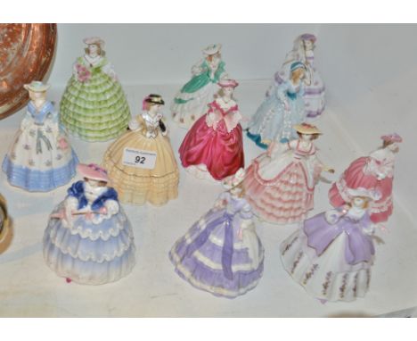 A Royal Worcester figure, Lady Victoria, No 376 in Fashionable Victorians; others, including Lady Charlotte, Lady Beatrice; e