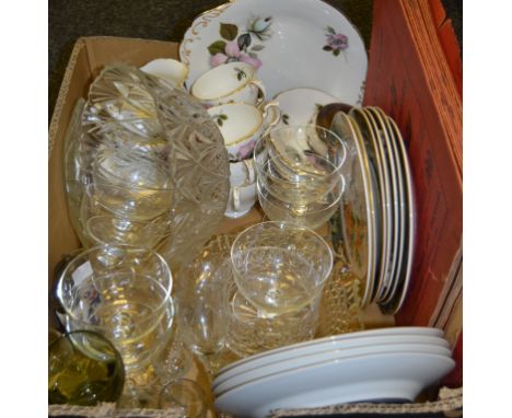 Household Goods - a Paragon part tea service; Collectors Plates; glassware; etc