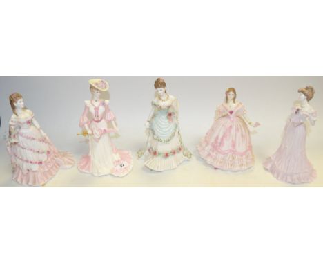 A  Coalport figure, Lady Rose at the Royal Ascot Ball; another, Lady Caroline at the Summer Garden Party; a Royal Worcester f