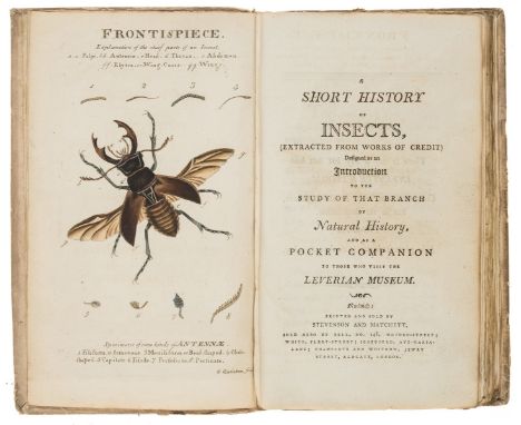 [Fenn (Lady Ellenor)] A Short History of Insects..., first edition, half-title, hand-coloured engraved frontispiece and 7 han