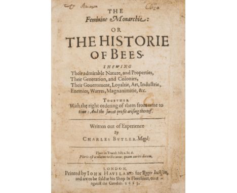 Bees.- Butler (Rev. Charles) The Feminine Monarchie: or the Historie of Bees, second edition, variant with 6 leaves and no bl