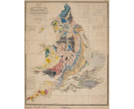 Geology.- Walker (J. &amp; C.) and J.A.Knipe. A Geological Map of England &amp; Wales, showing also the Inland Navigation by 