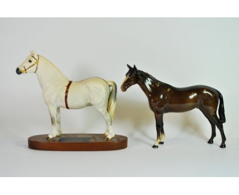 A glazed Beswick horse figure, together with a Beswick figure of Champion Welsh mounted pony, Gredington Simwnt 3614.