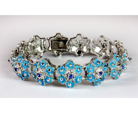 A silver and enamel bracelet.