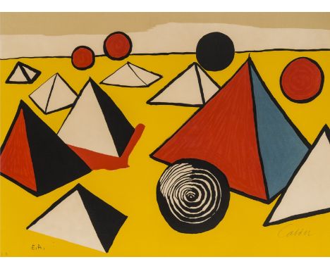Alexander Calder (1898-1976)Pyramids and CirclesLithograph printed in colours, circa 1975, signed and inscribed E.A. in penci