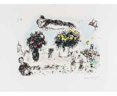 δ Marc Chagall (1887-1985)Le Peintre Aux Trois Bouquets (Mourlot 998)Lithograph printed in colours, 1982, signed in pencil, n