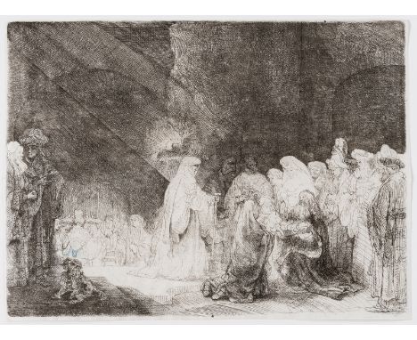 Rembrandt van Rijn (1606-1669)The Presentation in the Temple: Oblong PlateEtching and drypoint, circa 1639, a good but later 