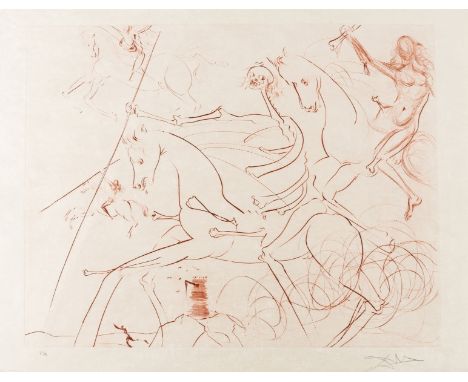 δ Salvador Dali (1904-1989)Apocalyptische Reiter (Field 74-18; M&amp;L 722c)Etching in sepia, 1974, signed and inscribed 'P.A