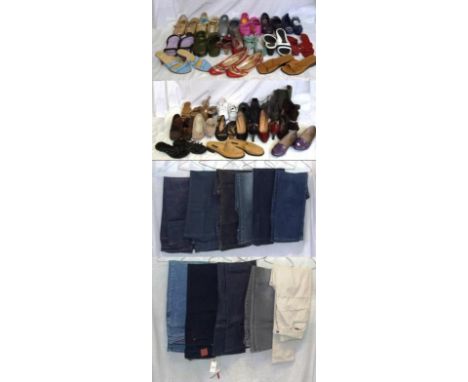 Ladies Jeans inc. M&S, Joie de Vivre, Calvin Klein. Per Una & Denim & Co., all size 14 & Ladies Shoes & Sandals inc. Hush Pup