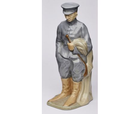 Rittmeister, Jugendstil,Wächtersbach um 1908/10. Aus d. Serie d. "Automobilisten". Heller Scherben, pastell staffiert. Standf