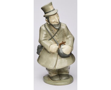 Geldverleiher, Jugendstil,Wächtersbach um 1908/10. Aus d. Serie d. "Automobilisten". Heller Scherben, pastell staffiert. Stan