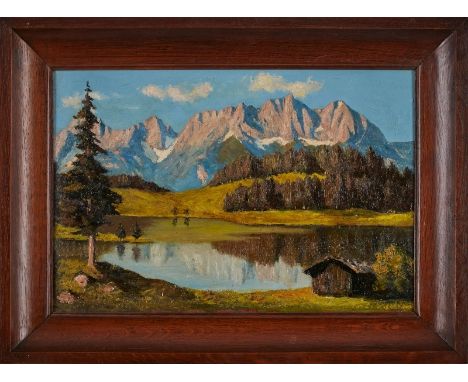 Gemälde Karl Pancheri1907 Kitzbühel - 1956 Kitzbühel "Schwarzsee / Kaisergebirge" u. re. sign. K. Pancheri verso bezeichnet Ö