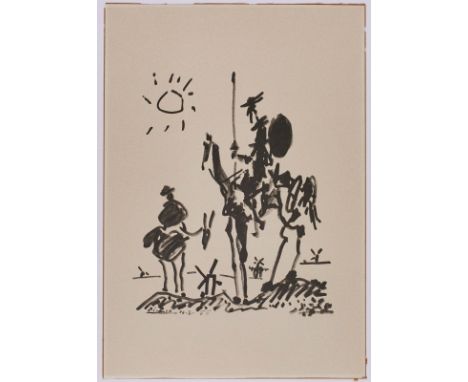 Lithografie Pablo Picasso1881 Málaga - 1973 Mougins "Don Quixote" 1955 unten li. im Stein sign. u. dat. Pablo Picasso 11.3.55