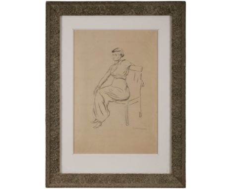 Lithographie Max Liebermann1847 Berlin - 1935 Berlin "Portrait eines jungen Mädchens" 1913 u. re. sign. MLiebermann 51 x 34 c
