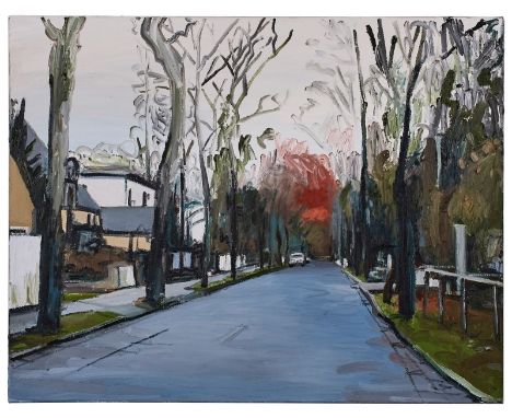 Gemälde Jochen Pankrathgeb. 1981 Roding "Dezembertag-Allee" verso sign., dat. u. bez. u. m. d. Titel Jochen Pankrath 2009 Öl/