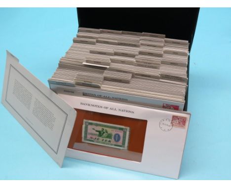Banknotes of all Nations, a large collection, First Day issues, uncirculated mint, contained within case