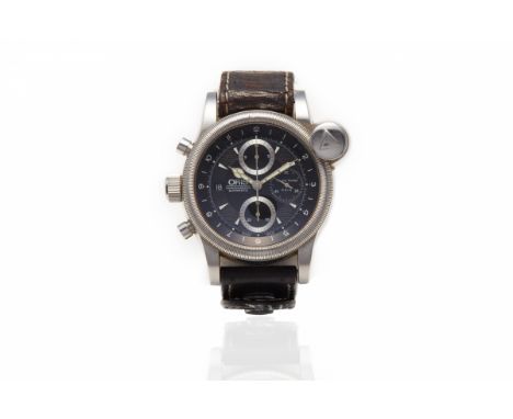AN ORIS LIMITED EDITION 'FLIGHT TIMER' WRISTWATCH
Ref.4118 - numbered 2,340 of 4,118
With stainless steel case and leather br