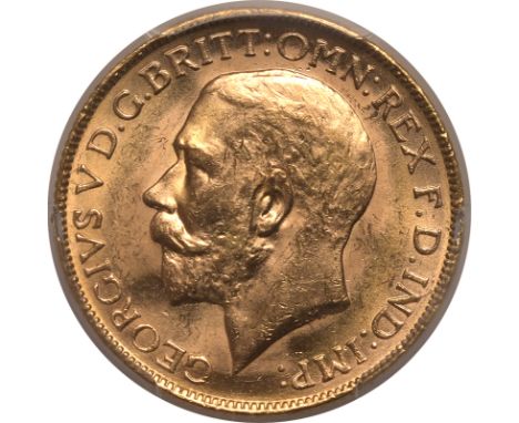 AUSTRALIA. George V, 1910-36. Gold sovereign, 1923-M. Melbourne. Rare.Bare head left, B.M. on truncation; GEORGIVS V D. G. BR