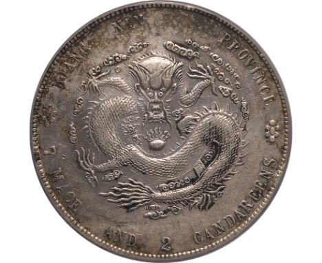CHINA. KIANGNAN. Guangxu. Silver dollar, Kiangnan (Jiangnan). Chopmarked by contemporary traders.Dragon with pearl at centre;