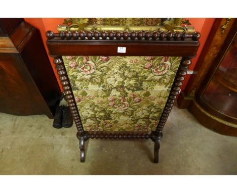 A Victorian mahogany firescreen