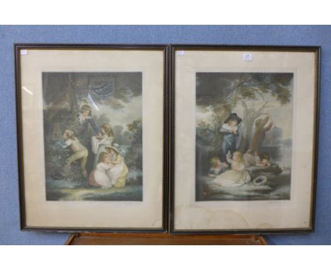 A pair of signed Percy M. Martindale (1869-1943) coloured mezzotints