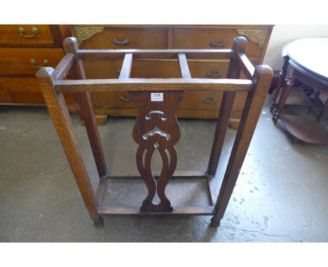An oak stick stand