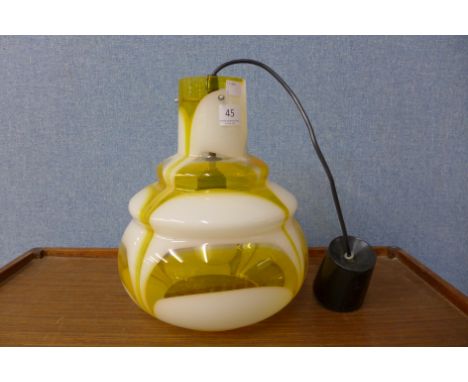 A 1970's coloured glass ceiling light