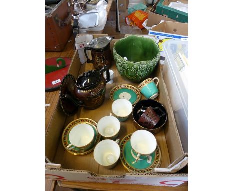 A mixed lot comprising a Portland jardiniere, Victorian teawares, Japanese egg cups, etc 