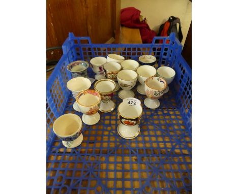 Fifteen assorted 19th Century and later egg cups various patterns and factories to include Masons 