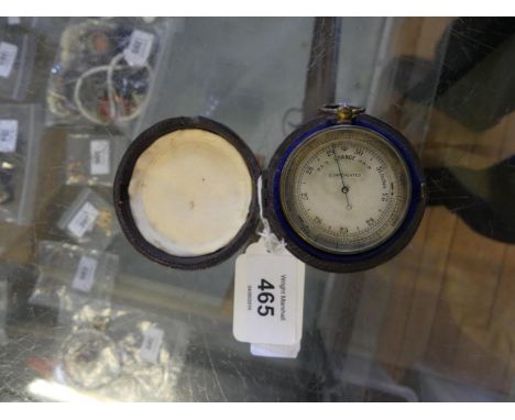 A cased pocket aneroid barometer, no makers marks seen. 