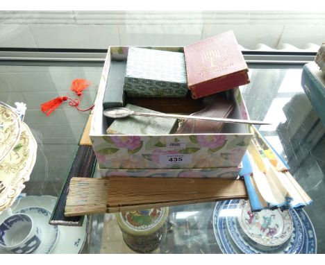 A mixed lot comprising various fans, a small snuff box in the form of a shoe, Cribbage box, various playing cards, etc 