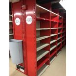 50 SECTIONS OF HALLOWELL H-POST CLOSED BACK SHELVING