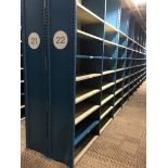 10 SECTIONS OF HALLOWELL H-POST CLOSED BACK SHELVING