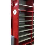 25 SECTIONS OF HALLOWELL H-POST CLOSED BACK SHELVING