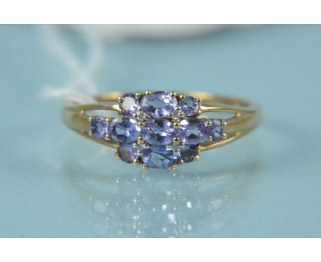 A 9ct gold tanzanite set ring size V, weight approx 2.5g