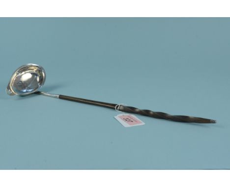 A Georgian silver toddy ladle, hallmarked London 1806, maker mark JS
