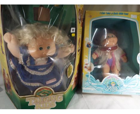 Cabbage Patch Dolls - A Cabbage Patch Talking Kids doll model number 3590, boxed and a Cabbage Patch Splashin' Kids swimming 