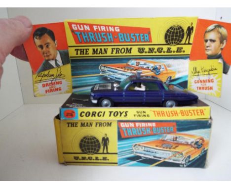 Corgi Toys - The Man from UNCLE, gun firing Thrush-Buster with two figures, # 497, envelope of accessories within the interna