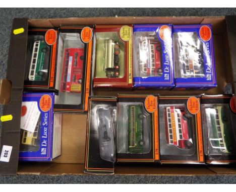 Diecast - A quantity of 10 1:76 scale diecast models to include, buses, tankers, trams and similar.