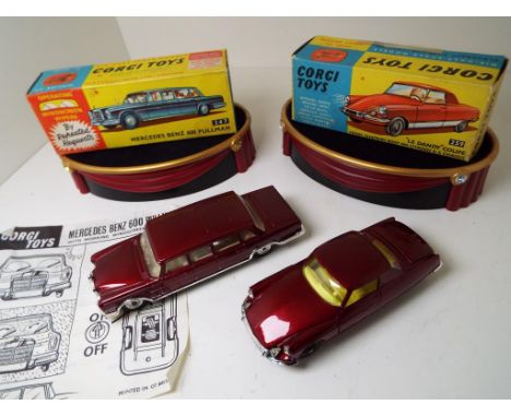 Corgi Toys - Mercedes Benz 600 Pullman # 247, maroon, operating windscreen wipers, with explanatory leaflet, mint in original