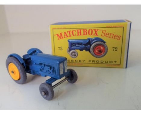 Matchbox by Lesney - a Fordson Tractor # 72, mint in original picture box (rear tyres loose fit on wheels)