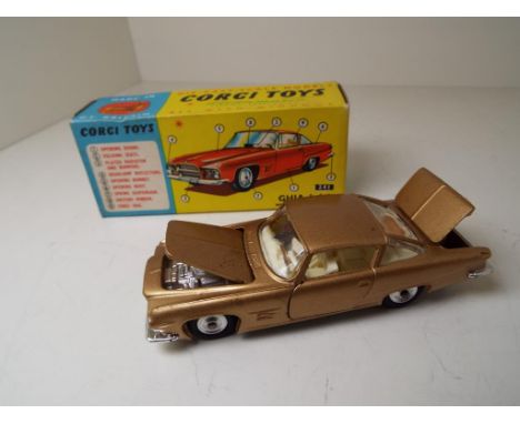 Corgi Toys - Ghia L6.4 with Chrysler engine # 241, gold body with cream interior, corgi on rear window ledge, excellent+ in e